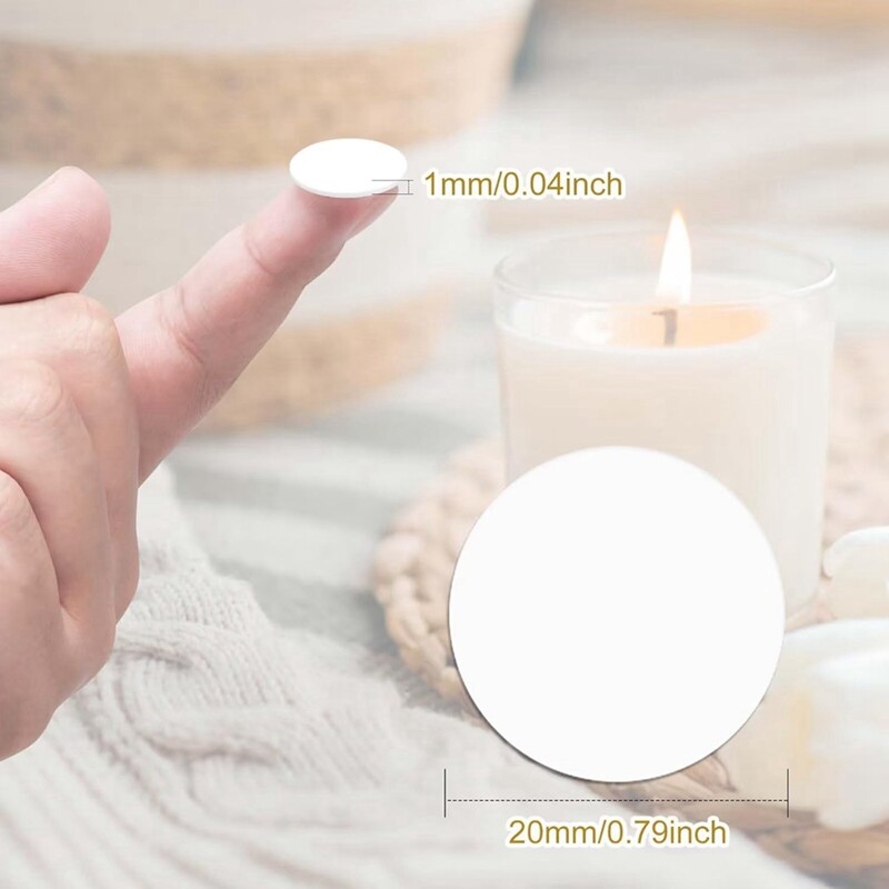 DIY sveču materiāls 240 gab. Divpusēja lente sveču daktiem Sveces daktis fiksācijas uzlīme Diametrs 20Mm Biezums 1Mm Izturīgs