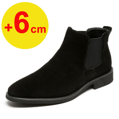 Ανδρικές μπότες Chelsea 2024 Ανδρικά παπούτσια ανελκυστήρα 8cm 6cm Αόρατα παπούτσια αύξησης ύψους Ανδρικά μποτάκια Inner Increase Κοντές μπότες
