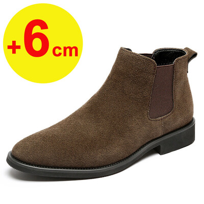 Ανδρικές μπότες Chelsea 2024 Ανδρικά παπούτσια ανελκυστήρα 8cm 6cm Αόρατα παπούτσια αύξησης ύψους Ανδρικά μποτάκια Inner Increase Κοντές μπότες