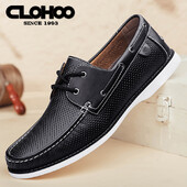 Μόδα ανδρικά παπούτσια ιστιοπλοΐας Loafers, ειδική έκδοση της μάρκας CLOHOO, ραμμένα στο χέρι άνετα και αναπνεύσιμα με κορδόνια