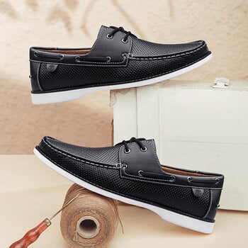 Μόδα ανδρικά παπούτσια ιστιοπλοΐας Loafers, ειδική έκδοση της μάρκας CLOHOO, ραμμένα στο χέρι άνετα και αναπνεύσιμα με κορδόνια