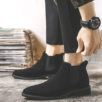 2024 Ανδρικά παπούτσια ανελκυστήρας Chelsea Boots 6cm 8cm Invisible Inner Increase Παπούτσια Ανδρικά Παπούτσια Αύξησης ύψους Suede Δερμάτινα Ανδρικά Μποτάκια