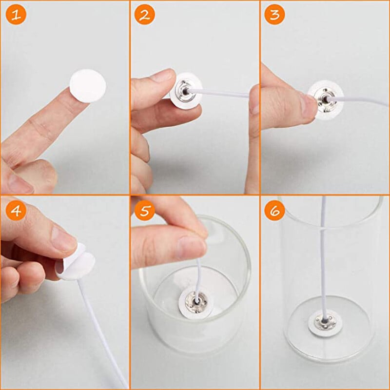 100 gab. Balta vaska serdes divpusēja līme, abpusējas līmes uzlīmes, sveču izgatavošanas piederumi, vaska serdes fiksētās uzlīmes