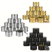 12 borcane pentru lumânări, 4 oz, containere pentru lumânări pentru bricolaj, artizanat, depozitare și cadou de sărbători, auriu/argintiu/negru (opțional)