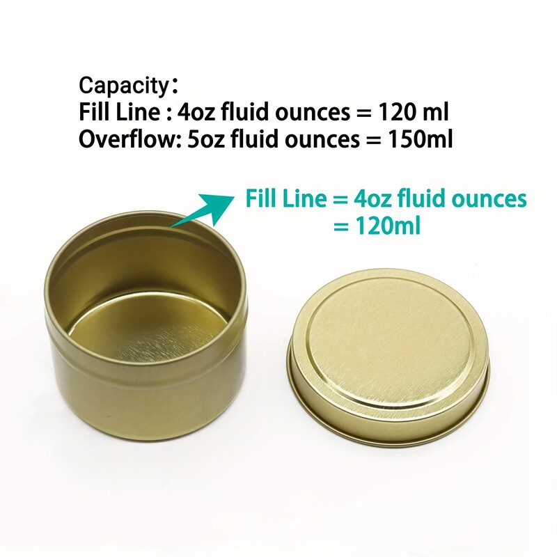 12 borcane pentru lumânări, 4 oz, containere pentru lumânări pentru bricolaj, artizanat, depozitare și cadou de sărbători, auriu/argintiu/negru (opțional)