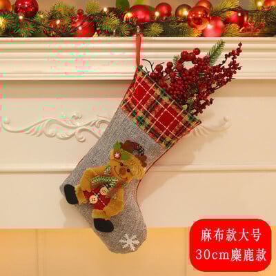 2024 Domov Vianočné ozdoby Santa Claus Snehuliak Los Darčekové ponožky Darčeková taška Ozdoby na vianočný stromček Čižmy Detské balenie