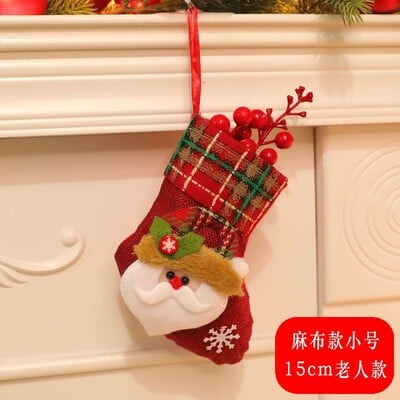 2024 Domov Vianočné ozdoby Santa Claus Snehuliak Los Darčekové ponožky Darčeková taška Ozdoby na vianočný stromček Čižmy Detské balenie