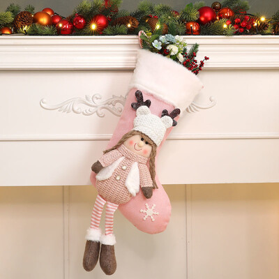 2024 Domov Vianočné ozdoby Santa Claus Snehuliak Los Darčekové ponožky Darčeková taška Ozdoby na vianočný stromček Čižmy Detské balenie