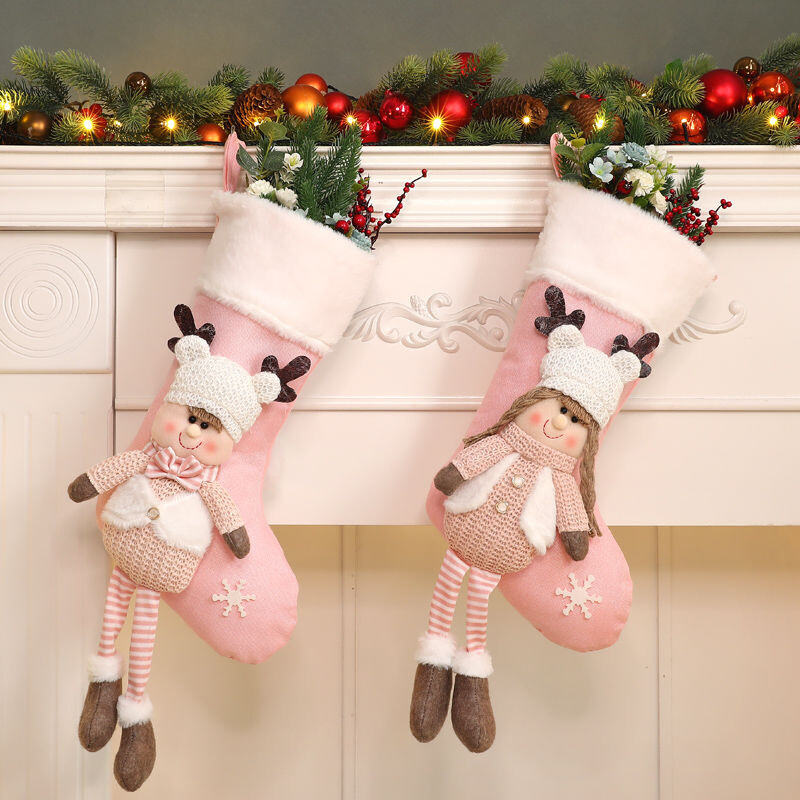 2024 Domov Vianočné ozdoby Santa Claus Snehuliak Los Darčekové ponožky Darčeková taška Ozdoby na vianočný stromček Čižmy Detské balenie