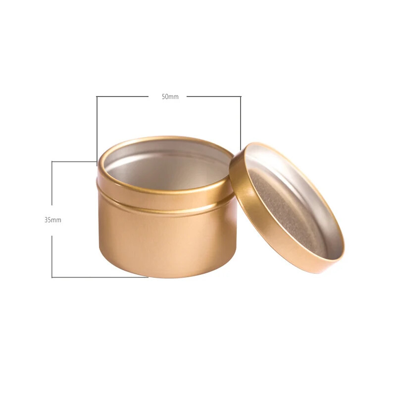 50 ml-es bádogdobozok keksz süti fém tároló doboz ajakbalzsamhoz krém gyertyatartók teásdobozok karácsonyi ajándék esküvői cukorka dobozok
