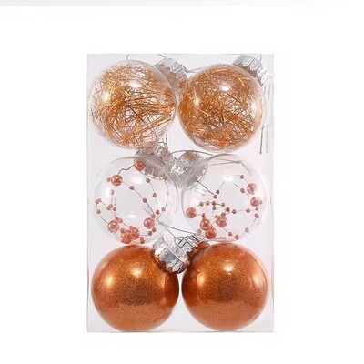 6 τμχ 6cm/8cm Χρώμα κατοικίδιο διαφανές Χριστουγεννιάτικες μπάλες Διακόσμηση δέντρου Κρεμάστε Μπαλάκια μπιχλιμπίδι για Πρωτοχρονιάτικο πάρτι στο σπίτι