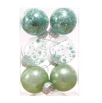 6 τμχ 6cm/8cm Χρώμα κατοικίδιο διαφανές Χριστουγεννιάτικες μπάλες Διακόσμηση δέντρου Κρεμάστε Μπαλάκια μπιχλιμπίδι για Πρωτοχρονιάτικο πάρτι στο σπίτι
