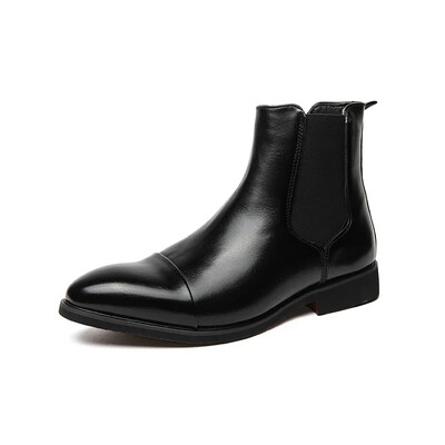 Cizme Chelsea pentru bărbați noi, Italia, pantofi formali de marcă de lux, pantofi roșii cu talpă pătrată, cizme de designer de afaceri pentru bărbați.