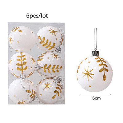 6cm 6τμχ Χριστουγεννιάτικες Μπάλες Πολύχρωμη Μπάλα με νιφάδες χιονιού Δώρα Πρωτοχρονιάς 2023 Χριστουγεννιάτικο δέντρο DIY Στολίδι Χριστουγεννιάτικο πάρτι για το σπίτι