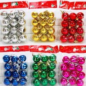 24 buc 3 cm bile de Crăciun ornamente pentru pomul de Crăciun bile bile colorate din plastic pentru decorațiuni pentru petrecerea de sărbători de Crăciun 2023