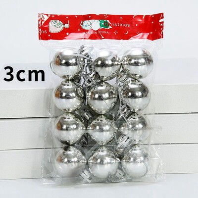 24 buc 3 cm bile de Crăciun ornamente pentru pomul de Crăciun bile bile colorate din plastic pentru decorațiuni pentru petrecerea de sărbători de Crăciun 2023