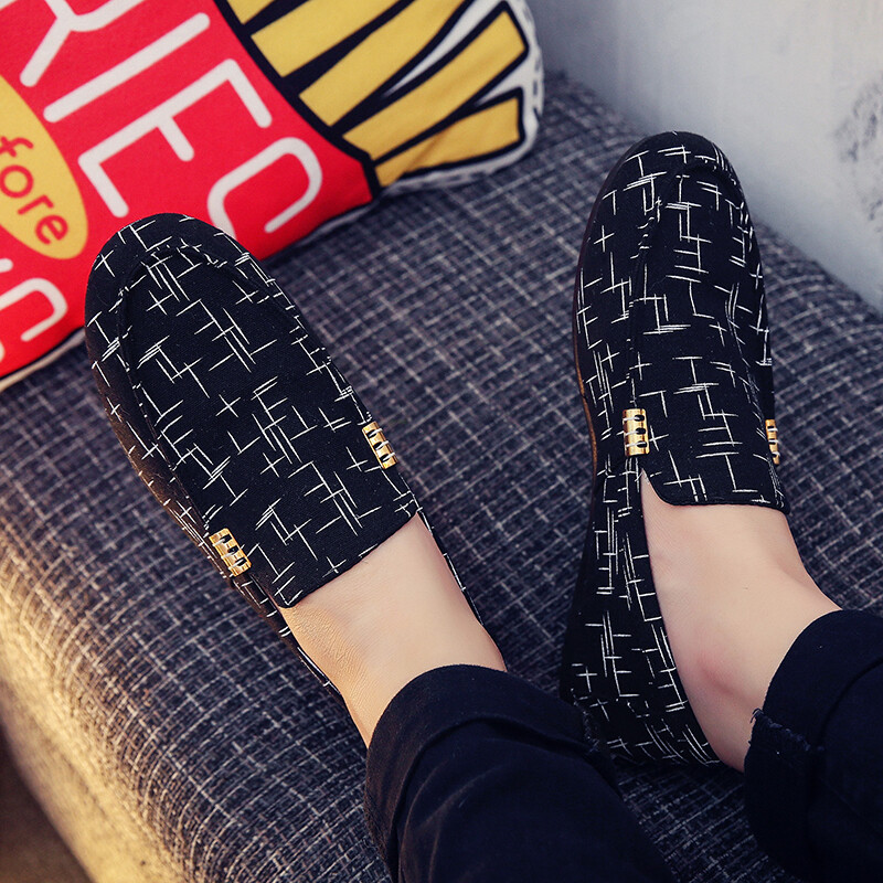 Pánske kórejské ležérne fazuľové topánky, módne priedušné, všestranné párty trendy topánky, nazúvacie balerínky, lenivé topánky na lodi