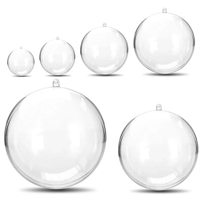 10 gab Ziemassvētku caurspīdīga bumbiņa, plastmasas Ziemassvētku eglītes, atvērta lodīšu kaste, rotājums kāzu dāvanai kāzu dāvanai, mājas dekorēšanai