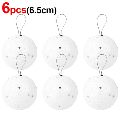 Mingi de Crăciun din spumă albă Ornamente pentru brad de Crăciun agățat bile de vacanță, Anul Nou, petrecere de nuntă, accesorii pentru decorarea casei
