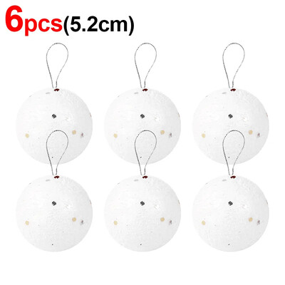Mingi de Crăciun din spumă albă Ornamente pentru brad de Crăciun agățat bile de vacanță, Anul Nou, petrecere de nuntă, accesorii pentru decorarea casei