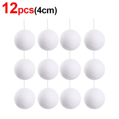 Mingi de Crăciun din spumă albă Ornamente pentru brad de Crăciun agățat bile de vacanță, Anul Nou, petrecere de nuntă, accesorii pentru decorarea casei