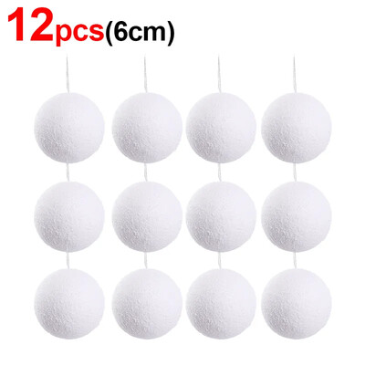 Mingi de Crăciun din spumă albă Ornamente pentru brad de Crăciun agățat bile de vacanță, Anul Nou, petrecere de nuntă, accesorii pentru decorarea casei