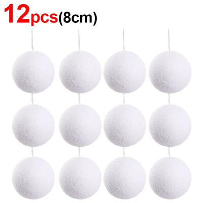 Mingi de Crăciun din spumă albă Ornamente pentru brad de Crăciun agățat bile de vacanță, Anul Nou, petrecere de nuntă, accesorii pentru decorarea casei
