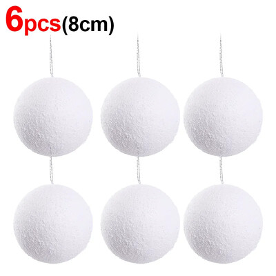 Mingi de Crăciun din spumă albă Ornamente pentru brad de Crăciun agățat bile de vacanță, Anul Nou, petrecere de nuntă, accesorii pentru decorarea casei