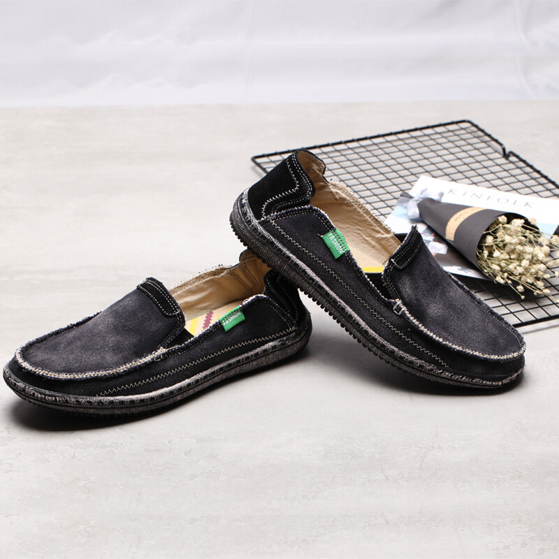 2023. gada vasara Jauni vīriešu džinsa auduma apavi Viegli, elpojoši pludmales apavi Modes, ikdienišķas, mīkstas, plakanas, liela izmēra, karstas
