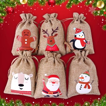 24 τμχ Christmas Advent Calendar Gift Bag