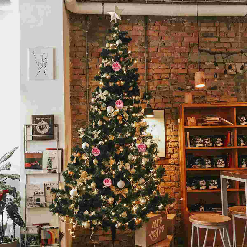 6 vnt Kalėdų eglutės pakabinamas dekoras Kalėdų puošmena Megzti maži rutuliukai raudoni papuošalai