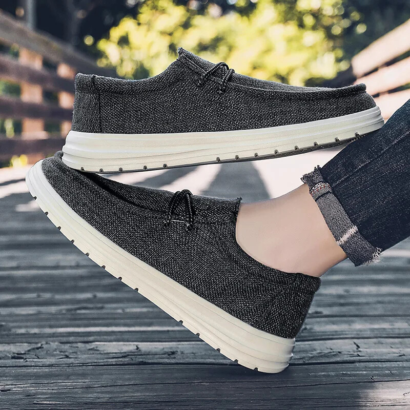 Pantofi ocazional pentru bărbați Mocasini de pânză respirabili Bărbați noi pantofi confortabili pentru mers în aer liber Mocasini clasici pantofi pentru bărbați de vară