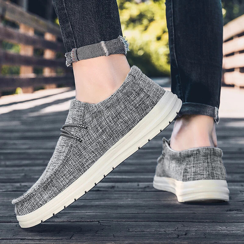 Pantofi ocazional pentru bărbați Mocasini de pânză respirabili Bărbați noi pantofi confortabili pentru mers în aer liber Mocasini clasici pantofi pentru bărbați de vară