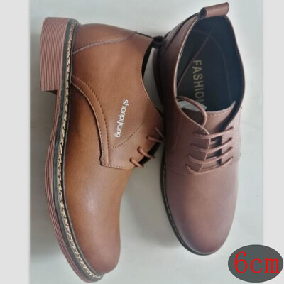 Ανδρικό ανελκυστήρα 6 εκατοστών, δερμάτινα casual παπούτσια Κρυφό τακούνι Ανδρικό ανελκυστήρα Ένθετα αυξάνοντας το ύψος Ανδρικά Brogue Loafers