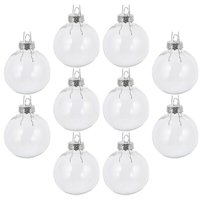 10/12 τμχ Χριστουγεννιάτικη Διαφανής Μπάλα Πλαστική Γεμιζόμενη Μπιχλιμπίδι 8-10cm Χριστουγεννιάτικα στολίδια Κρεμαστά Δέντρα Διακόσμηση Κουτί δώρου