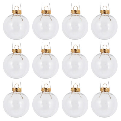 10/12 τμχ Χριστουγεννιάτικη Διαφανής Μπάλα Πλαστική Γεμιζόμενη Μπιχλιμπίδι 8-10cm Χριστουγεννιάτικα στολίδια Κρεμαστά Δέντρα Διακόσμηση Κουτί δώρου
