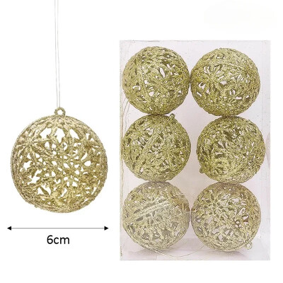 Vianočné trblietavé ozdobné gule, červené zlato, duté vianočné stromčeky, závesné prívesky, detské hračkárske gule, domáce novoročné párty dekorácie