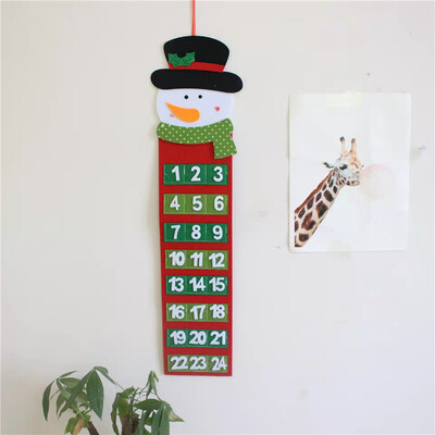 Moș Crăciun Oameni de zăpadă Calendar de Advent de Crăciun Decor Ușă Perete Fereastră Agățat Aprovizionare pentru petrecerea de Crăciun Cadou de Crăciun