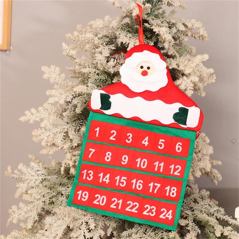Moș Crăciun Oameni de zăpadă Calendar de Advent de Crăciun Decor Ușă Perete Fereastră Agățat Aprovizionare pentru petrecerea de Crăciun Cadou de Crăciun