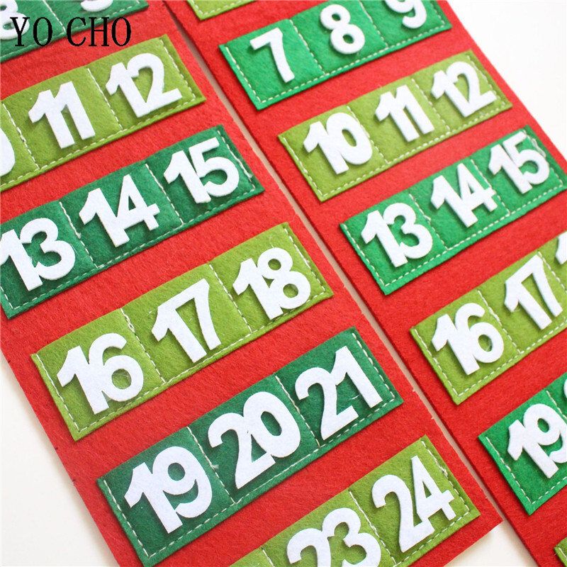 Karácsonyi 24 napos függő adventi naptár Piros-fehér Mikulás Design Nem szőtt karácsonyi visszaszámláló dekoráció Weihnachtskalender