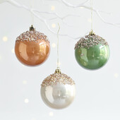 1 set de decorațiuni pentru minge de Crăciun, maro, verde, șampanie, izolată, ornamente pentru brad de Crăciun pentru agățat acasă, minge pentru brad de Crăciun de Anul Nou 2025