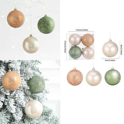 1 set de decorațiuni pentru minge de Crăciun, maro, verde, șampanie, izolată, ornamente pentru brad de Crăciun pentru agățat acasă, minge pentru brad de Crăciun de Anul Nou 2025