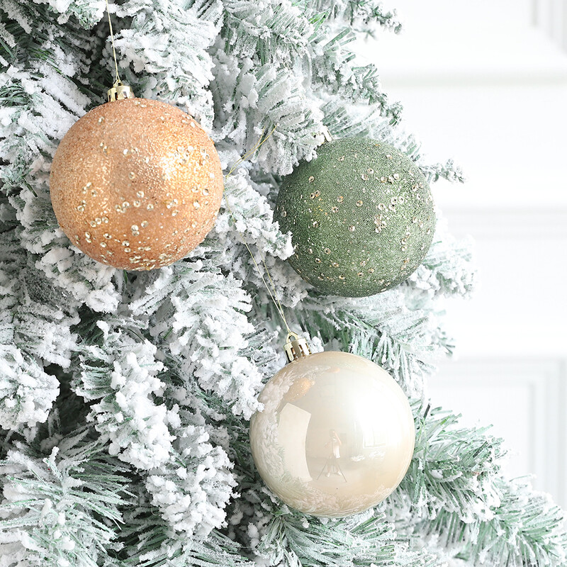 1 set de decorațiuni pentru minge de Crăciun, maro, verde, șampanie, izolată, ornamente pentru brad de Crăciun pentru agățat acasă, minge pentru brad de Crăciun de Anul Nou 2025
