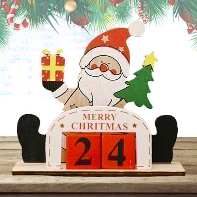 Ξύλινο Μπλοκ Χριστουγεννιάτικο Γραφείο Ημερολόγιο Αριθμός Ημερομηνία Ξύλινα Μπλοκ Διακόσμηση Χριστουγεννιάτικη αντίστροφη μέτρηση Ημερολόγιο Επιτραπέζιο για τα Χριστούγεννα