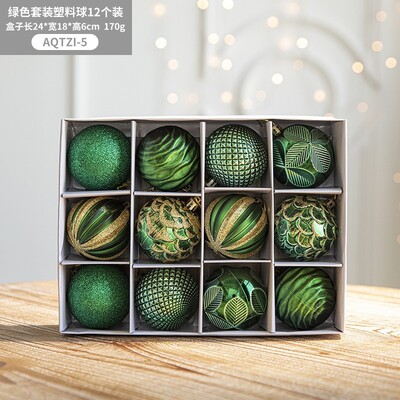 12gab Ziemassvētku 6 cm bumbiņu komplekts Ziemassvētku eglītes rotājuma kulonu šķembu bumba ar dāvanu kastīti, krāsotas dekoratīvas mājās nomestas bumbas 2024