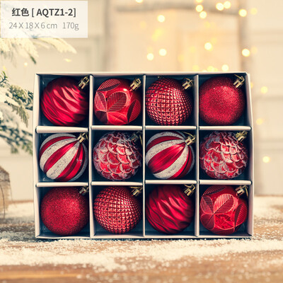 12gab Ziemassvētku 6 cm bumbiņu komplekts Ziemassvētku eglītes rotājuma kulonu šķembu bumba ar dāvanu kastīti, krāsotas dekoratīvas mājās nomestas bumbas 2024