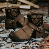 Ανδρικές μπότες μόδας Vintage Δερμάτινες μπότες μοτοσυκλέτας Ανδρικά παπούτσια Winter Riding Retro Man παπούτσια 2024 Μεταλλικό στυλ Ζεστά φερμουάρ Ανδρικά παπούτσια