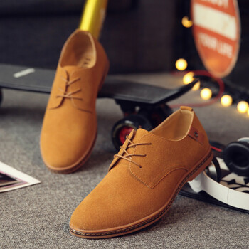 Ανδρικά παπούτσια Factory Direct Sales Casual Nubuck Leather Shoes Επίσημος ιστότοπος British Mens Fashion Lace-up Shoes Αθλητικά παπούτσια γραφείου