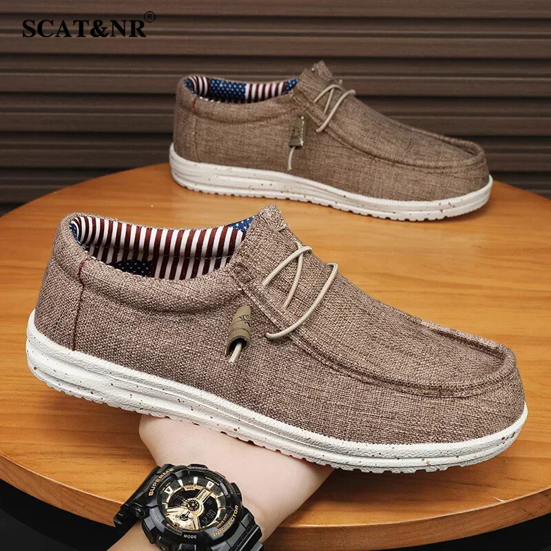 ΑΝΔΡΙΚΑ παπούτσια από καμβά που αναπνέουν άνετα loafers μαλακά παπούτσια περπατήματος Penny για άνδρες ελαφριά παπούτσια για βάρκα οδήγησης πολυτελείας