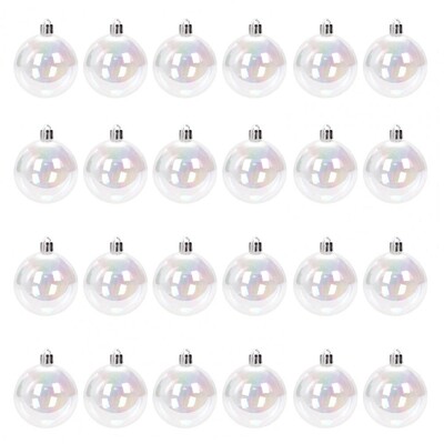 12/24/36Pcs 4cm Χριστουγεννιάτικη Ιριδίζουσα Μπάλα Διαφανής Αθραυστική DIY Χριστουγεννιάτικη Διακόσμηση Χριστουγεννιάτικου Δέντρου Δώρο Φεστιβάλ πάρτι με μπάλα